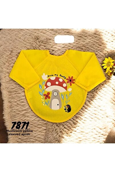 BUUDE مريلة مقاومة للسوائل لطعام الأطفال والرضع ونشاطهم بنمط الفطر 7871