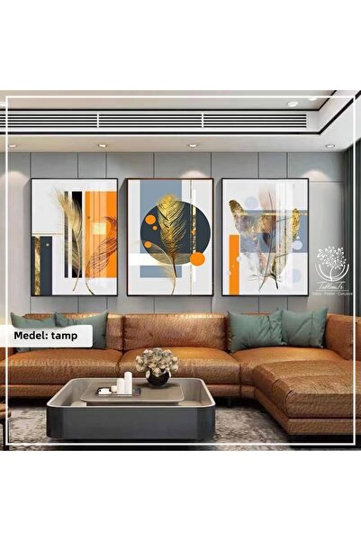 Tablomtr Set de 3 Tahyp de masă din sticlă reală cu cadru metalic