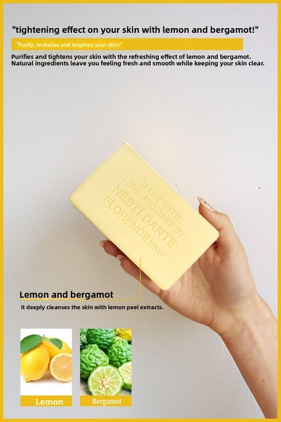 Nesti Dante Il Frutteto Citron & Bergamot Solid Soap 250Gr |   Peeling and Firming |   Lemon and Ber