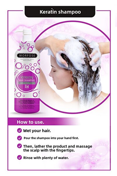 Morfose 1000 ml Keratin Hair Care Shampoo - Nourishing and Protective Effect