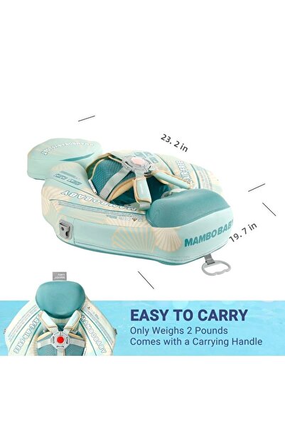 Schulzz Mambobaby Seashell Patterned Sun Protection for Babies Green - Safe Child with Safety Lock