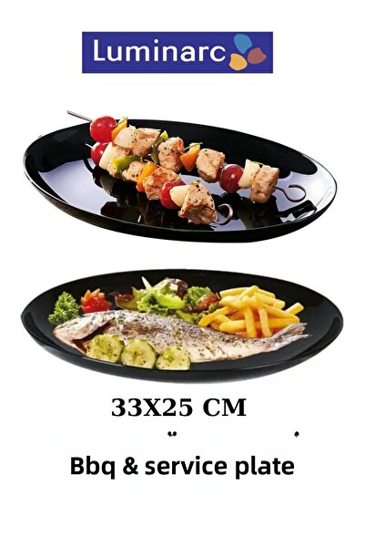 MADAME LUDA Luminarc-Diwali-Carine-Arcopal-(Black) 2 Pieces 33X25 Cm. Oval (B...