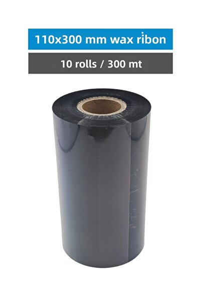 Küresel Etiket Barkod شريط شمعي مقاس 110 × 300 مم |   10 لفات |   300 متر |  ...