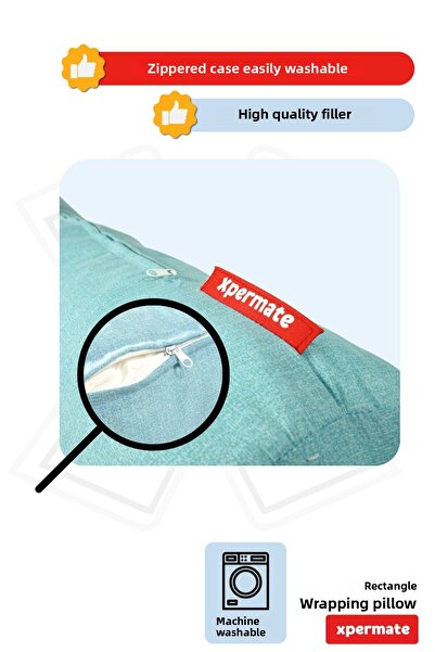 XPERMATE Pernă de îmbrățișare, pernă de dormit, pernă pentru picioare cilindru albastru