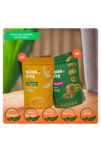 Bonny Bite بطيخ مقرمش عضوي وكيفي مجفف 10 عبوات