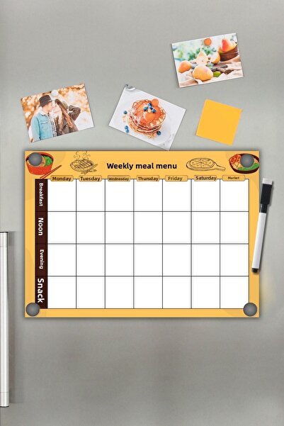 Metranya مخطط قائمة الطعام الأسبوعي، مخطط قائمة الثلاجة المغناطيسي، قائمة الت...