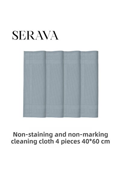 Serava 4 قطع قماش من الألياف الدقيقة – قماش تنظيف لا يترك علامات أو بقع (40 ×...