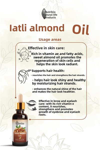 nutribio Sweet Almond Oil 100% Pure 50 ml