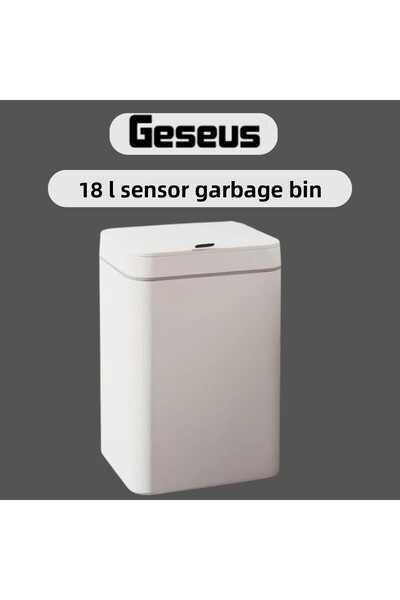 Geseus Coș de gunoi automat din plastic cu senzor 18 litri-alb Producție internă