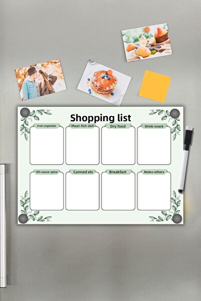 Metranya Μαγνητική λίστα αγορών, Μαγνητική λίστα αγορών με μαγνήτες, Σημειωμα...