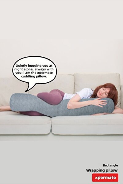 XPERMATE Pernă de îmbrățișare gri - Cilindru între somn și picior 150x20 cm