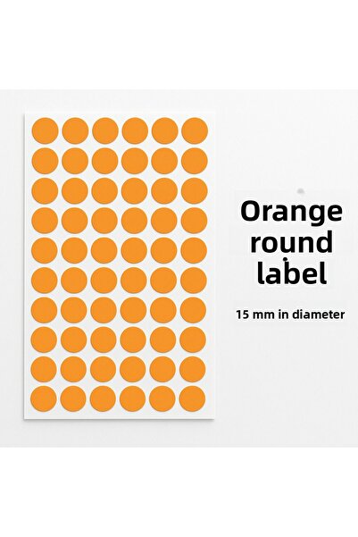 Kalite Barkod Etichetă rotundă 15 mm Culoare portocalie 1890 bucăți Etichetă ...