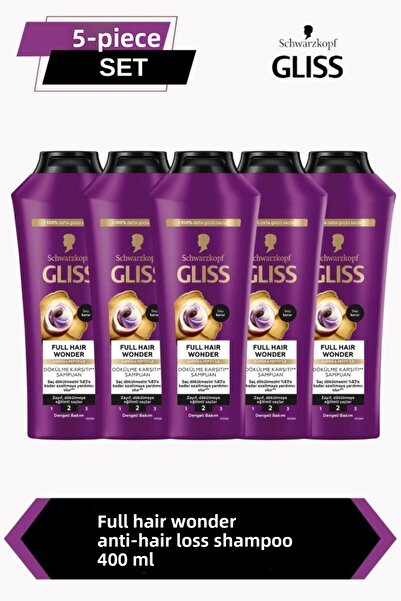 Gliss Full Hair Wonder Anti-Hair Loss Shampoo 400 Mlx5 Pieces
