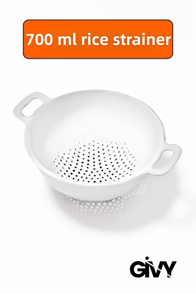 GİVY مصفاة أرز أبيض 700 مل |   وعاء غسل وتصفية الأرز والخضراوات والبقوليات | ...