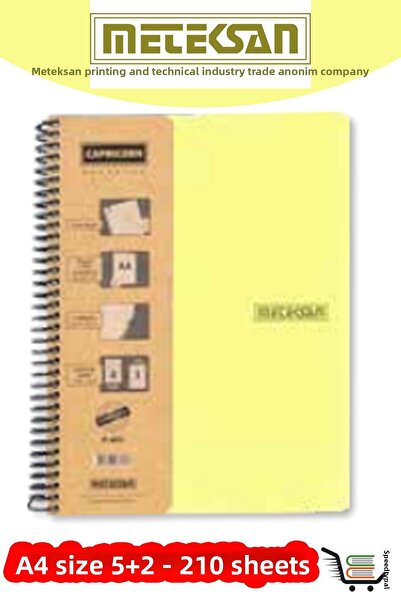 Meteksan Capricorn Series A4 Size Thread Separated Spiral Plastic Cover School Notebook