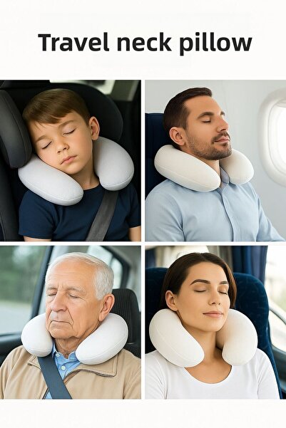 Viscomina Visco Neck Pillow Ortopedic Visco Travel Neck Pillow Alb