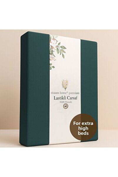 Strauss ملاءة سرير من القطن الممشط المرن مقاس 40 سم من Home Premium 100% قطن 150 جرام/م2 OEKO TEX