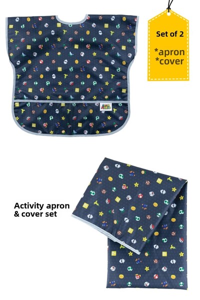 BEBİS مجموعة مريلة طعام الأطفال وسجادة كرسي الطعام المقاومة للسوائل