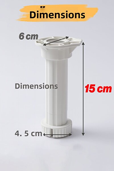 Badem10 Adjustable 8Pcs 15cm Plastic Feet Furniture Cabinet Bench Heightening Riser Legs Foot