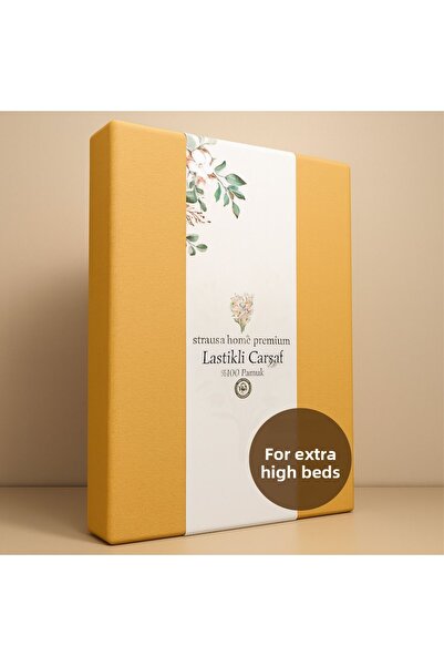 Strauss ملاءة سرير من القطن الممشط المرن مقاس 40 سم من Home Premium 100% قطن 150 جرام/م2 OEKO TEX