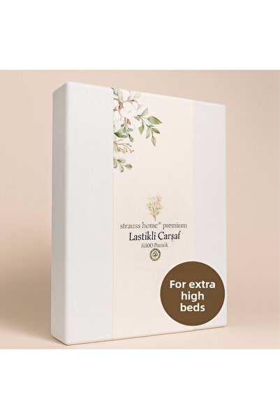 Strauss ملاءة سرير من القطن الممشط المرن مقاس 40 سم من Home Premium 100% قطن 150 جرام/م2 OEKO TEX