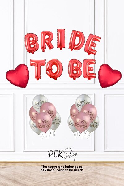 PEKSHOP مجموعة زينة بالونات العروس إلى الكنز، قلب أحمر وحزمة بالونات مطبوعة ل...