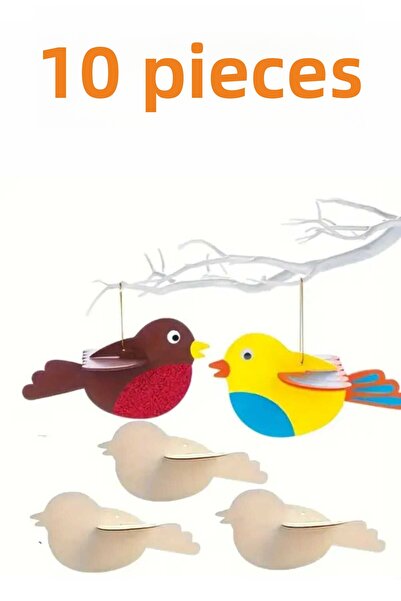 birlazer لوحة نشاط خشبية على شكل طائر لطيف، فن نشاط المدرسة، 10 قطع