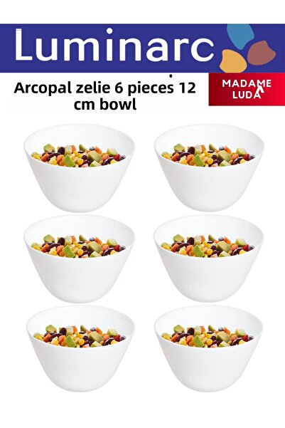 Luminarc أركوبال زيلي-12 سم-أبيض-6 قطع (شوربة-سلطة-حلوى الحليب-مجمدة) Bowl.set.madame Luda.