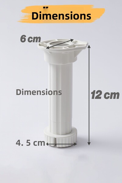 Badem10 Adjustable 10Pcs 12cm Plastic Feet Cabinet Furniture Bench Riser Heightening Foot Feet
