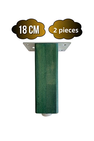 GOLDENWOODEN Picioare din lemn reglabile pentru mobilier, masă și dulap (VERDE) (LEUȘĂ/LEUȘĂ DE GURGEN) (18CM) (2 BUC.)