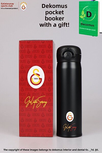 Galatasaray "Dekomus Pocket Notebook Gifted" Licensed 500 ml Steel Thermos