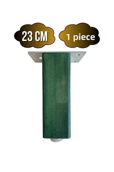 GOLDENWOODEN Picioare din lemn reglabile pentru mobilier, masă și dulap (VERDE) (LEUȘĂ/LEUȘĂ DE GURGEN) (23CM) (1 BUC.)