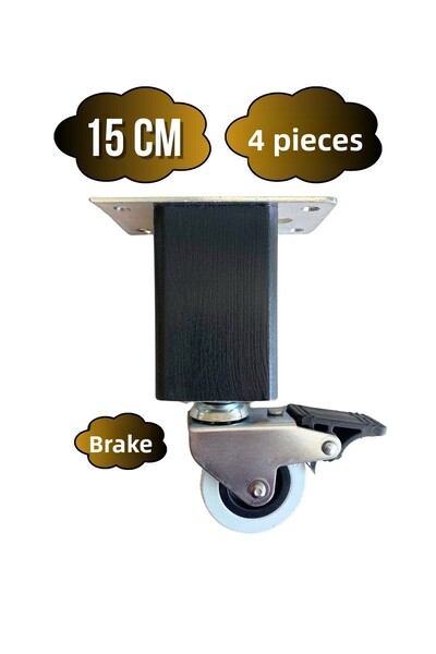 GOLDENWOODEN Picioare cu roți din lemn Kale pentru mobilier – picioare cu roț...
