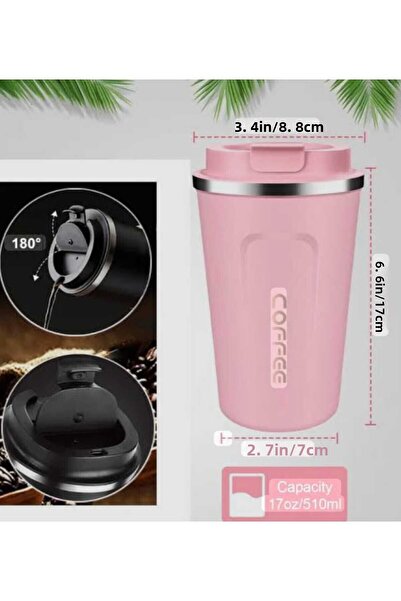 Coffee Marllow Mug Steel Thermos Coffee Cup Double Layer Leak Proof 510ml