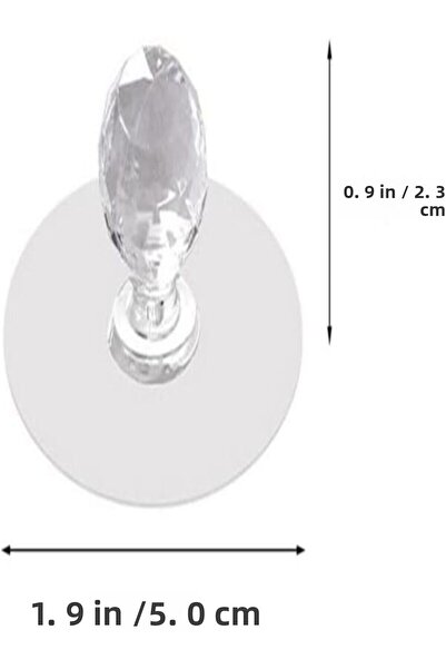 Emrah Gültekin Set of 4 Stylish Crystal Bun Handle Adhesive Hanger Holder Sel...