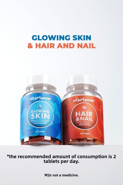 Vitamanner Glowing Skin & Hair Nail 2-Piece Skin and Hair Nail Set