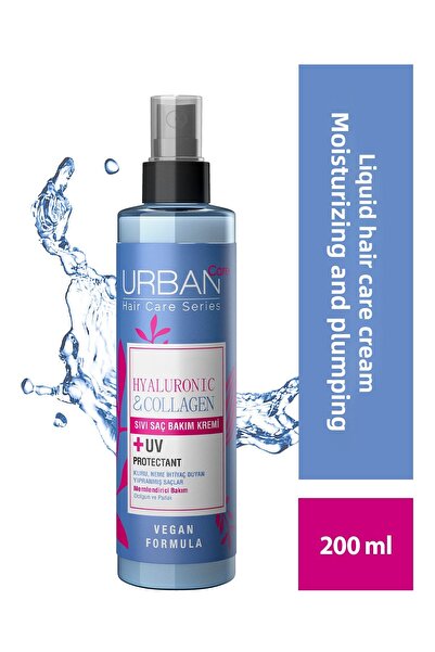 Urban Care سائل جاف بحمض الهيالورونيك والكولاجين - كريم العناية بالشعر بدون حياة ولا يترك 200 مل - نباتي