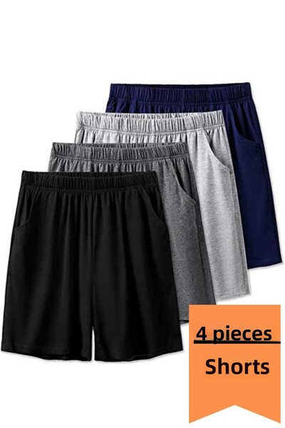 JustBS شورت رياضي مسطح للسيدات مكون من 4 قطع
