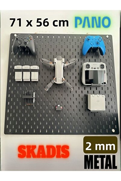 TechnoLoby 2 ملم معدن أسود 71 × 56 سم لوحة تنظيمية متعددة الأغراض