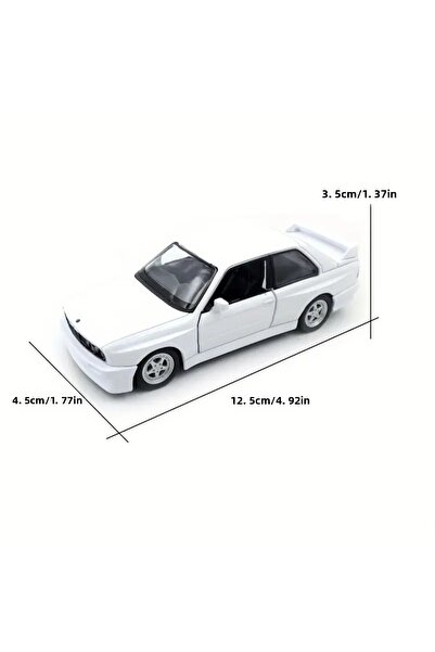 Orko Toys سيارة كبيرة الحجم 1:36 بيضاء BMW M3 ذات أبواب قابلة للسحب بتصميم عت...