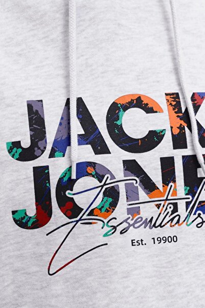 Jack & Jones Ανδρικό φούτερ με κουκούλα με στάμπα με λογότυπο - Geplas