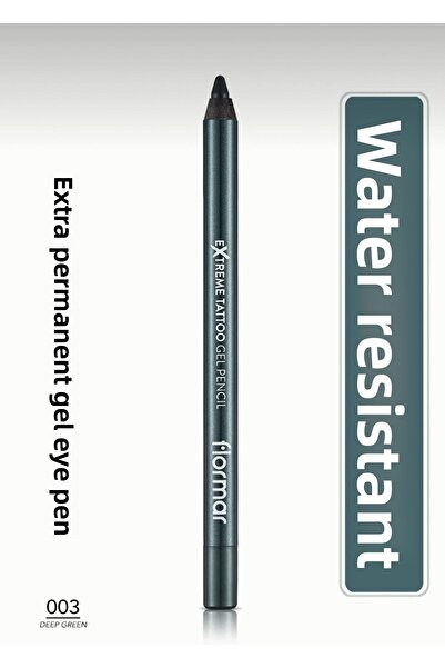 Flormar Matte Permanent Eye Liner (Green) - Extreme Tattoo Gel Pencil - 003 D...