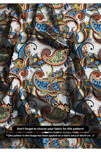 DESENİX قماش طباعة رقمي بنمط بيزلي ملون نابض بالحياة مقاس 150 × 100 سم - نوع ...