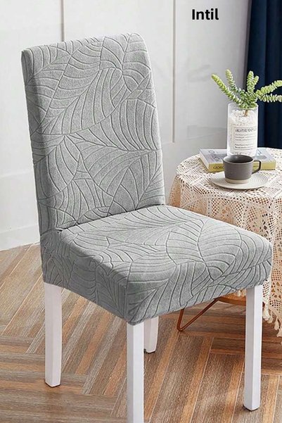 intil Chair Cover, Chair Cover with Leaf Pattern, Set of 6 Chair Covers, Elas...