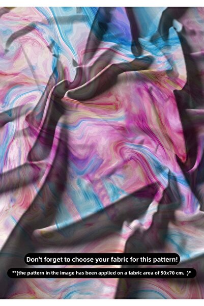 DESENİX نسيج طباعة رقمية متدرج اللون بتأثير رخامي باستيل |   150x100 سم |   ن...