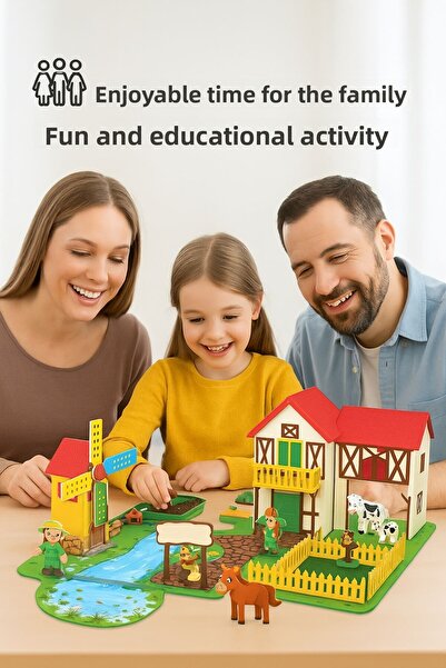 TOYFEST 3D Puzzle Farm - Educational Farm Themed Puzzle and Planting Set (108 Pieces)