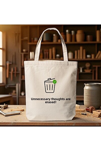 riyaz Delete Themed Minimalist Tote Shoulder Bag - 35X40 cm