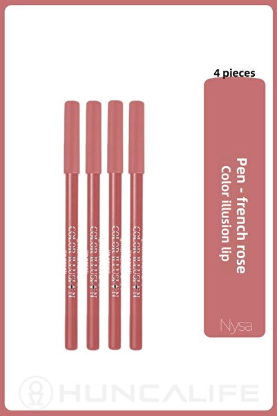 Huncalife Color Illusion Lip Liner French Rose - 4 Pieces
