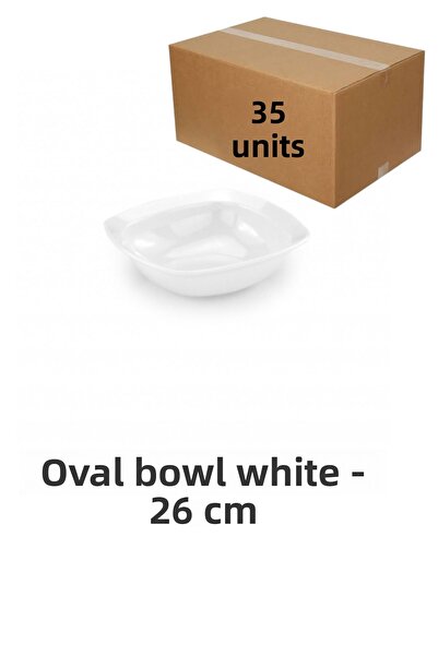 BARITCIOGLU وعاء ميلامين بيضاوي أبيض 26 سم 35 قطعة