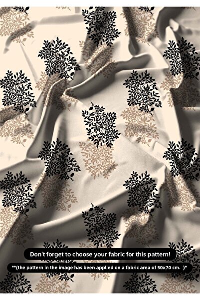 DESENİX نسيج طباعة رقمي ذو غصنين طبيعيين بلونين |   150x100 سم |   نمط نباتي ...